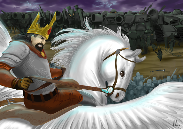 Jarvan III charging HexKorps Battle of Shurima